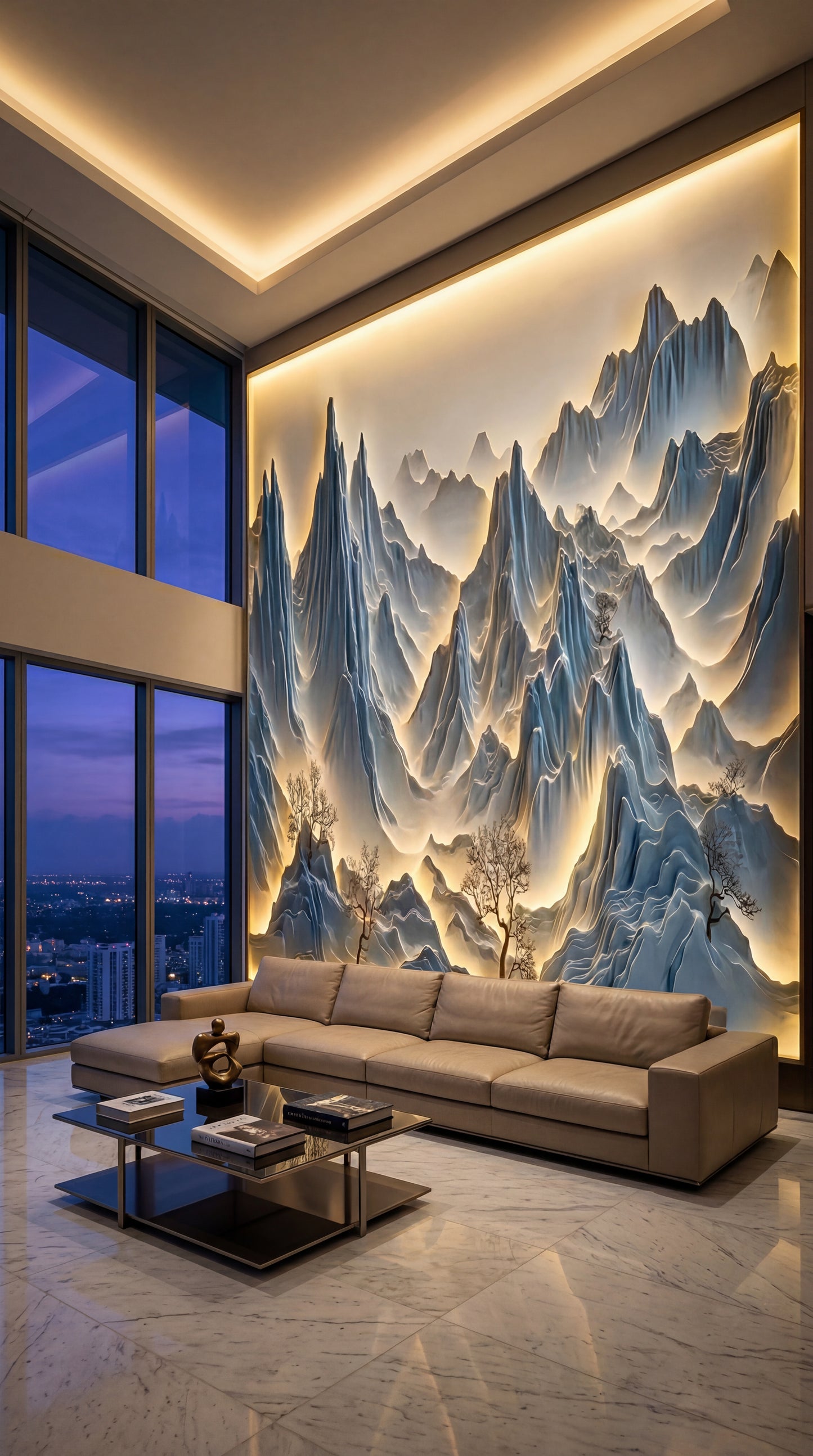 3D Mountain Landscape Wall Art Decor for Modern Home Interiors