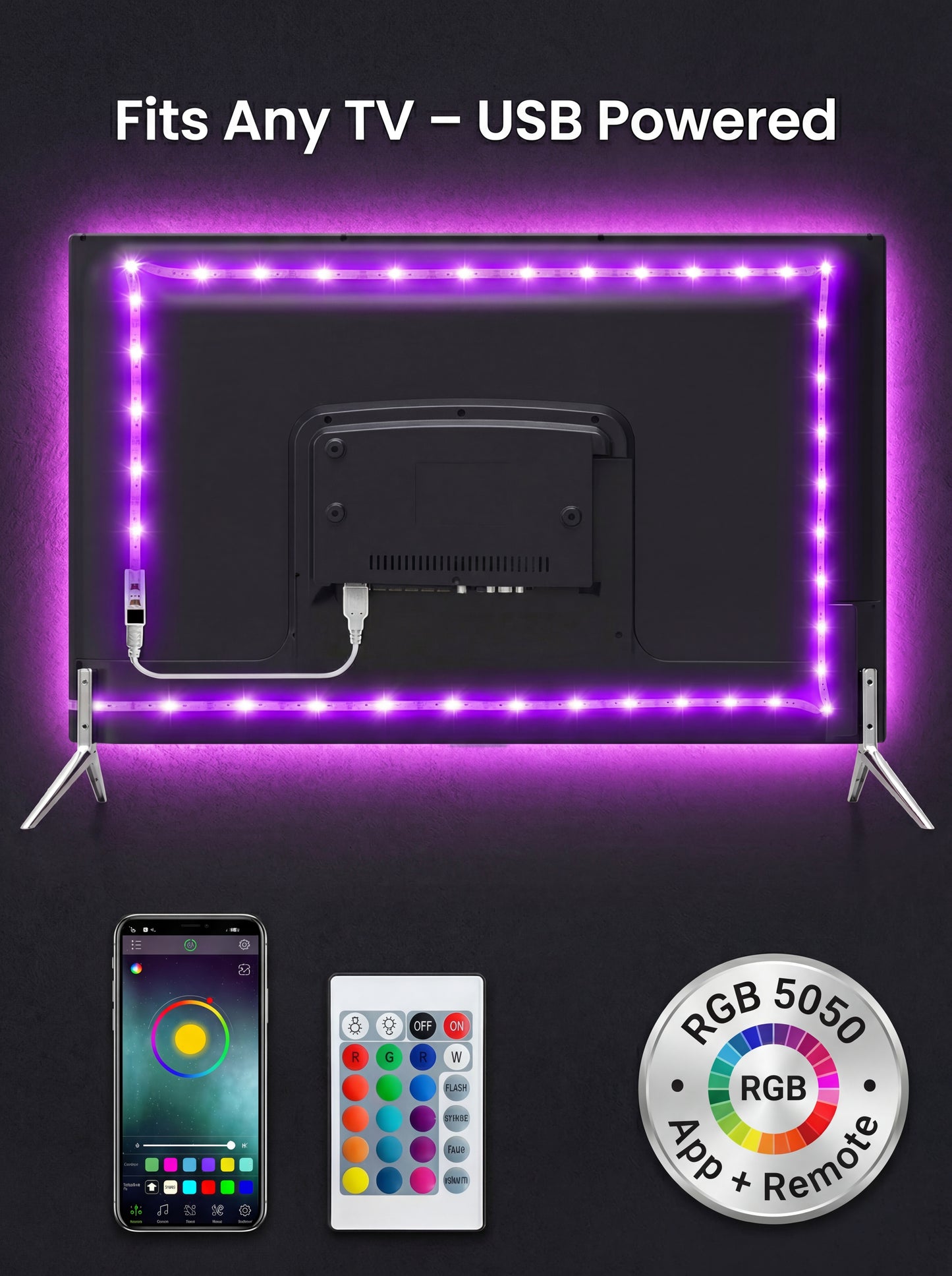 Tape Bluetooth USB LED Strip Light 5050 SMD 5V USB RGB Lights Flexible LED Lamp Tape Ribbon RGB Self-adhesive TV Desktop Diode