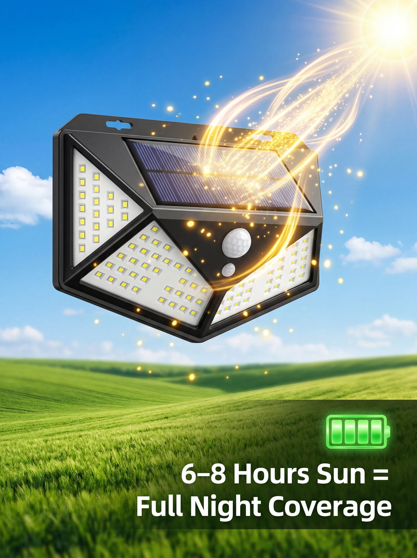 Multifunctional Solar Lamp Outdoor Garden Decoration Solar LED Light Waterproof Sunlight Powered Spotlight with Motion Sensor