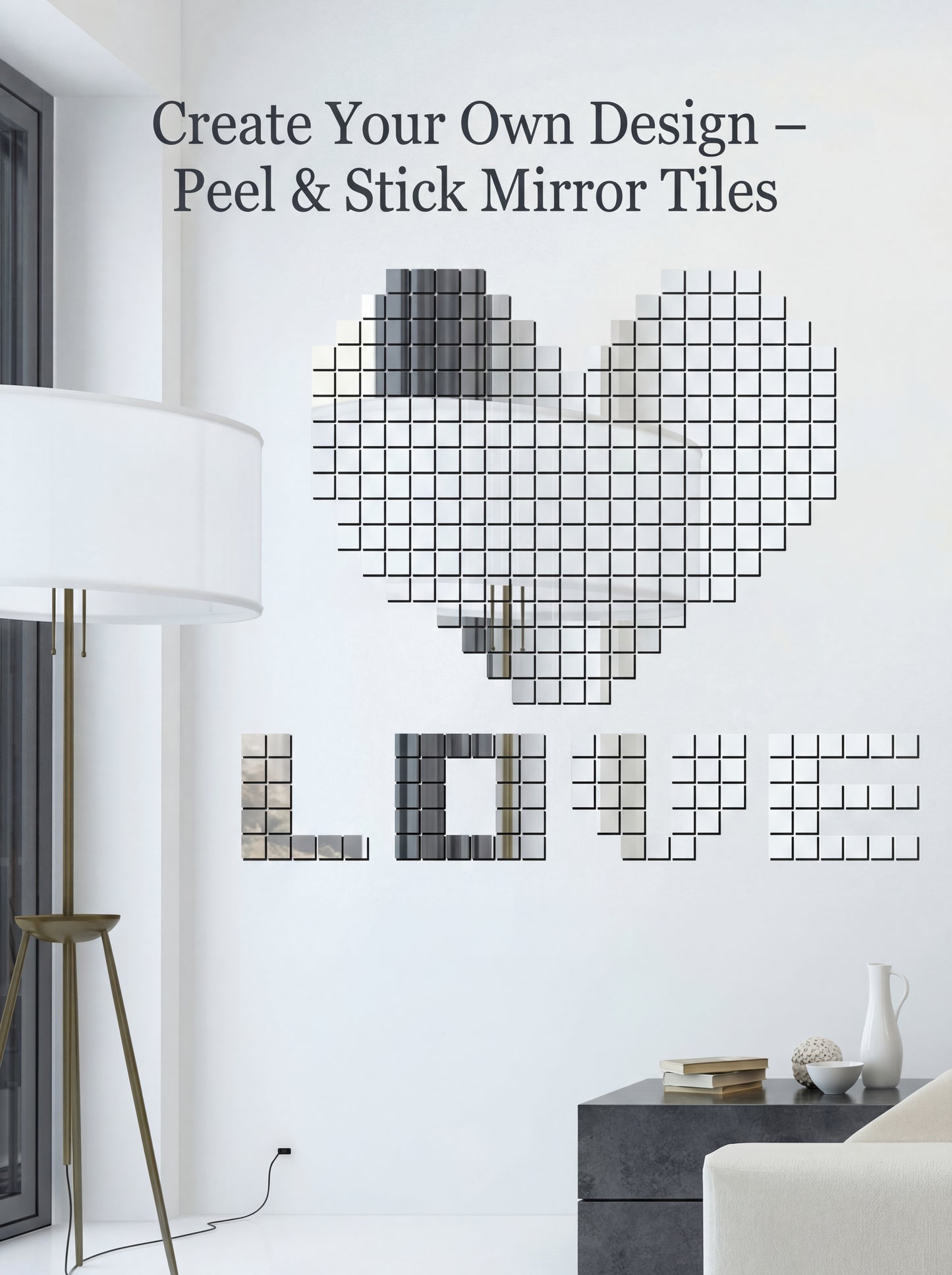 100pcs DIY Mosaic Mirror Wall Stickers Self Adhesive 3D Acrylic Square Wall Decals Tiles Background Home Decor 2x2cm 3x3cm 4x4cm