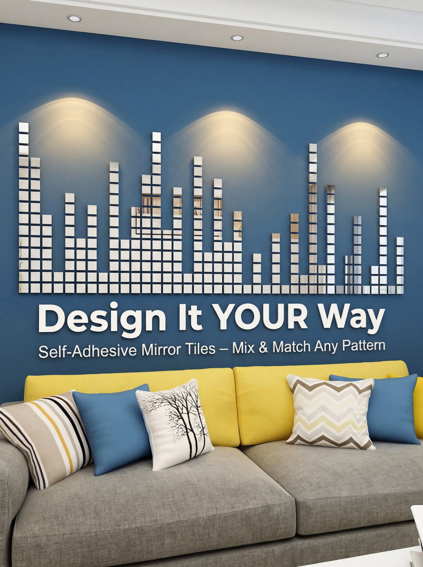 100pcs DIY Mosaic Mirror Wall Stickers Self Adhesive 3D Acrylic Square Wall Decals Tiles Background Home Decor 2x2cm 3x3cm 4x4cm