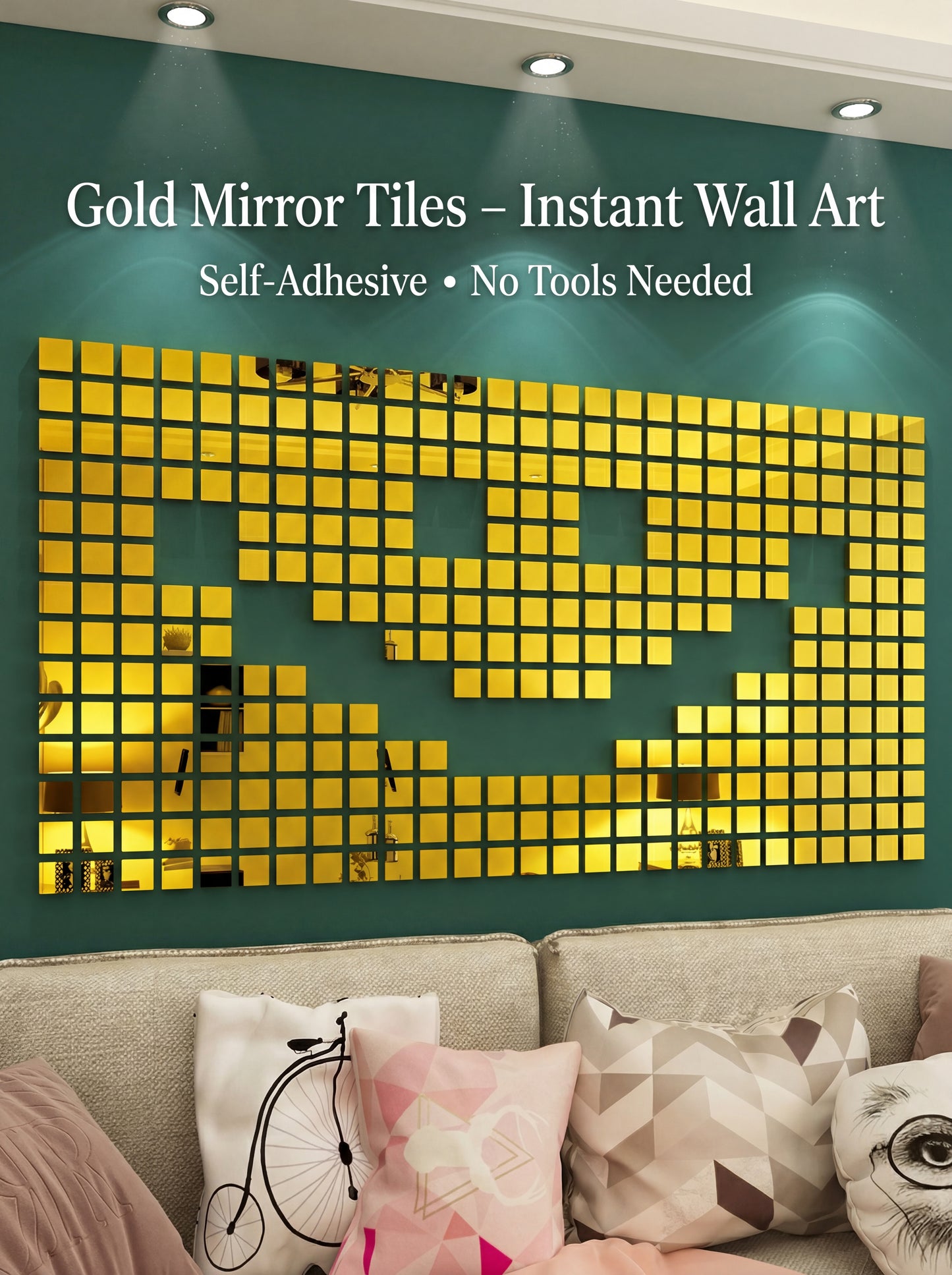 100pcs DIY Mosaic Mirror Wall Stickers Self Adhesive 3D Acrylic Square Wall Decals Tiles Background Home Decor 2x2cm 3x3cm 4x4cm