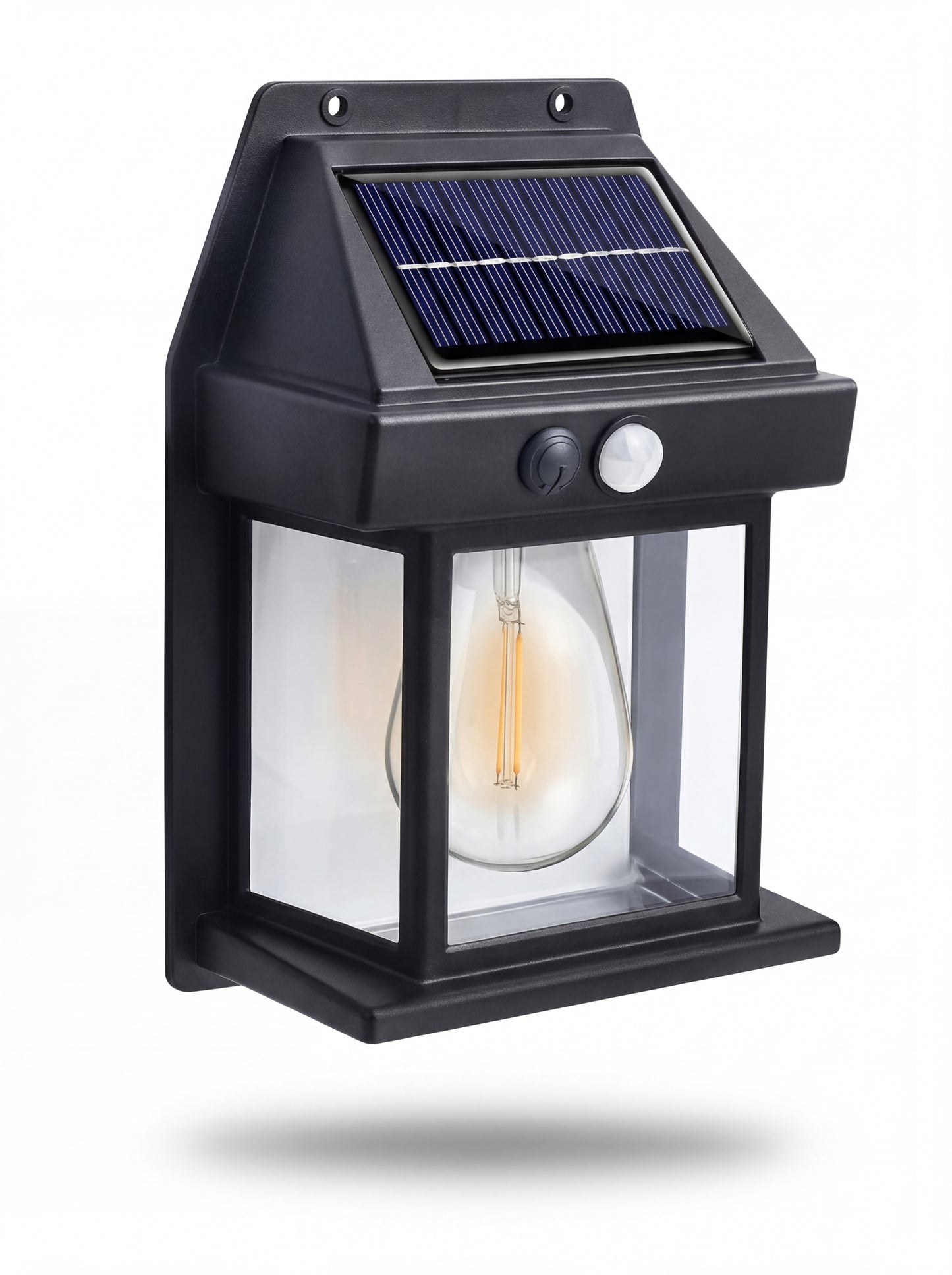 Solar-Powered Waterproof Outdoor Wall Light with Motion Sensor Tungsten Filament Garden Yard Decoration LED Lamp 3 Modes