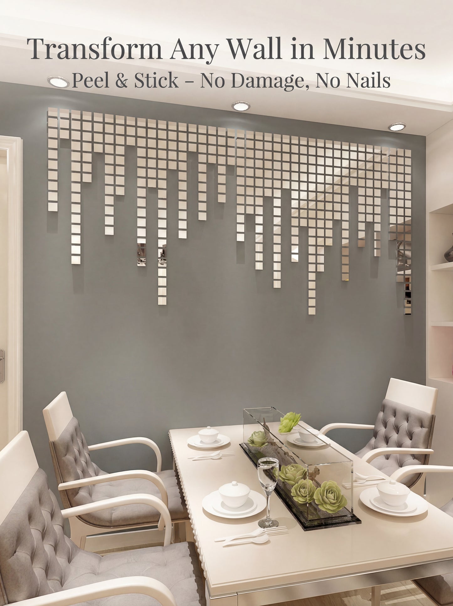 100pcs DIY Mosaic Mirror Wall Stickers Self Adhesive 3D Acrylic Square Wall Decals Tiles Background Home Decor 2x2cm 3x3cm 4x4cm