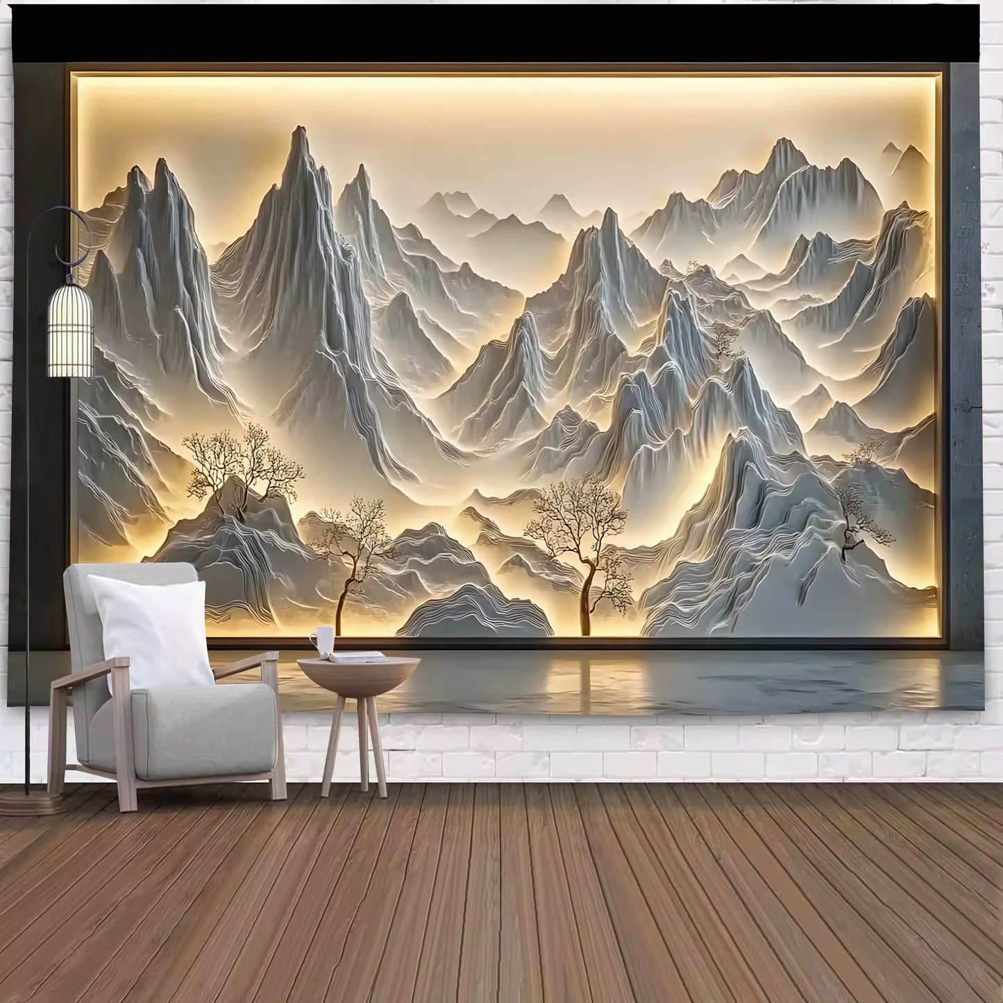 3D Mountain Landscape Wall Art Decor for Modern Home Interiors