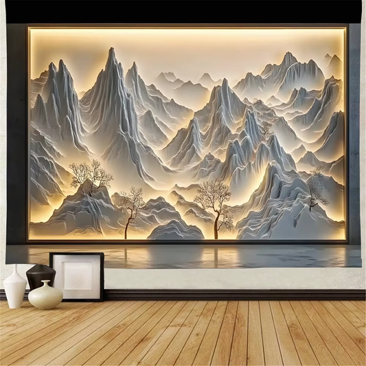 3D Mountain Landscape Wall Art Decor for Modern Home Interiors