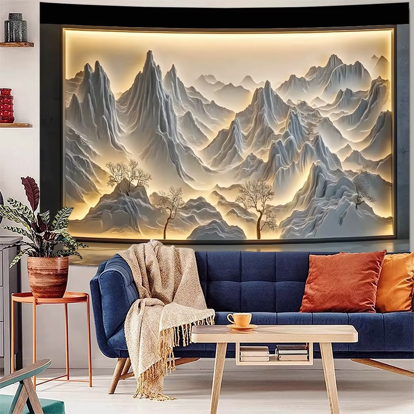 3D Mountain Landscape Wall Art Decor for Modern Home Interiors