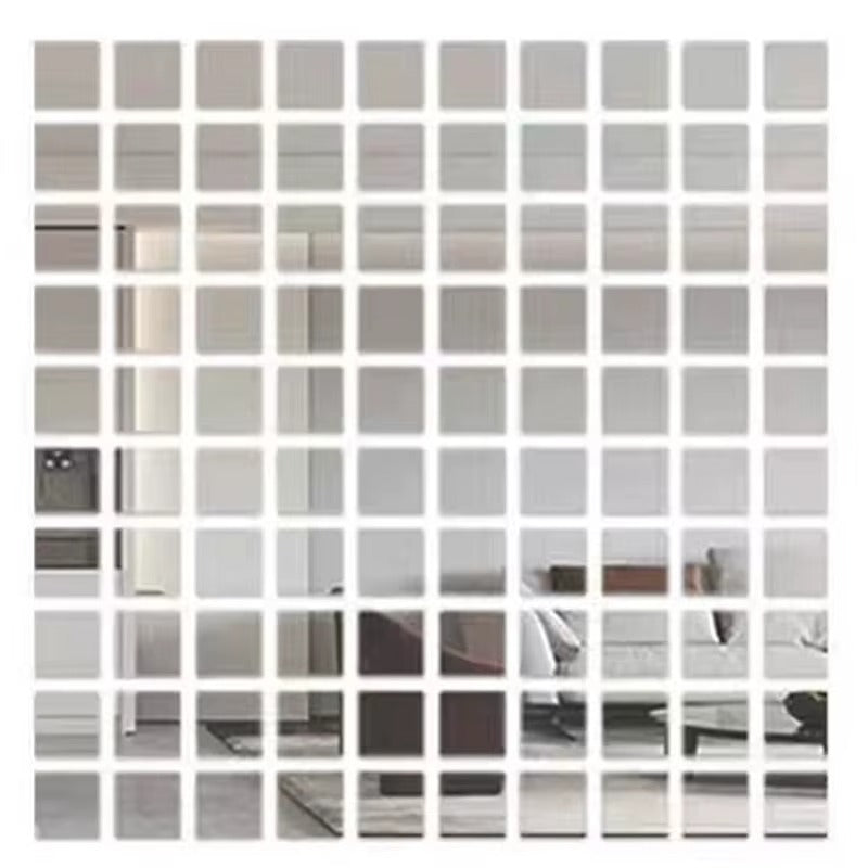 100pcs DIY Mosaic Mirror Wall Stickers Self Adhesive 3D Acrylic Square Wall Decals Tiles Background Home Decor 2x2cm 3x3cm 4x4cm