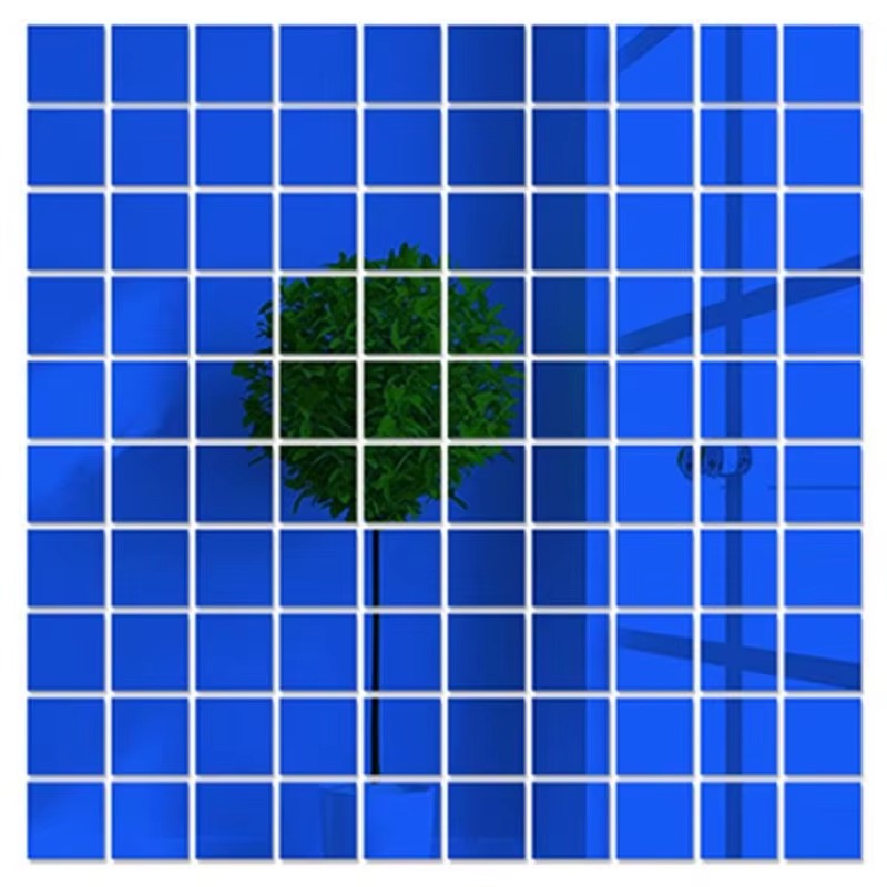 100pcs DIY Mosaic Mirror Wall Stickers Self Adhesive 3D Acrylic Square Wall Decals Tiles Background Home Decor 2x2cm 3x3cm 4x4cm